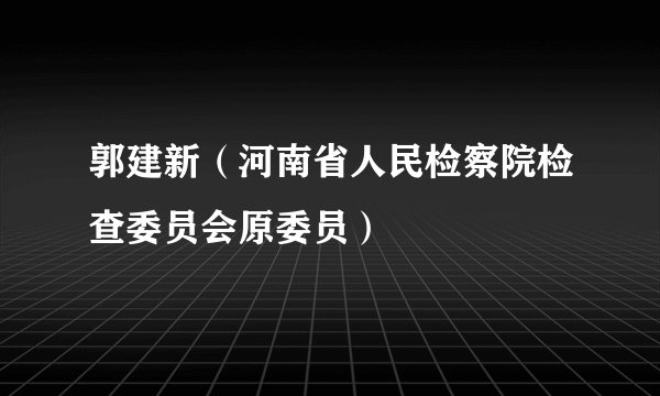 郭建新（河南省人民检察院检查委员会原委员）