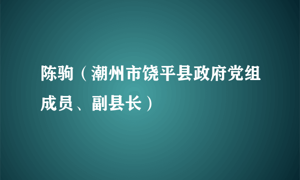 陈驹（潮州市饶平县政府党组成员、副县长）