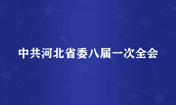 中共河北省委八届一次全会