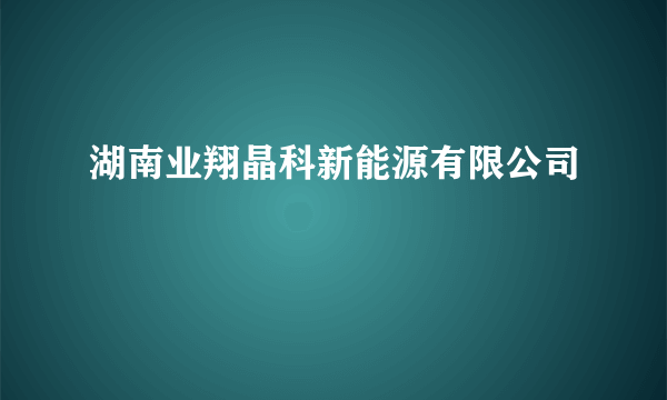 湖南业翔晶科新能源有限公司