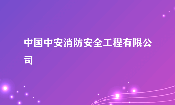 中国中安消防安全工程有限公司