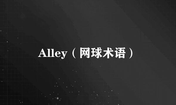 Alley（网球术语）