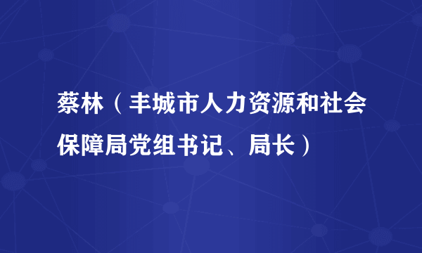 蔡林（丰城市人力资源和社会保障局党组书记、局长）