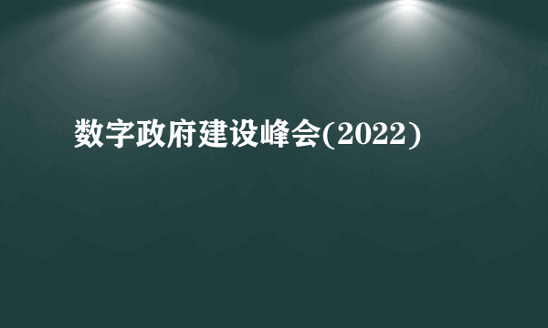 数字政府建设峰会(2022)