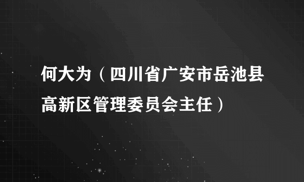 何大为（四川省广安市岳池县高新区管理委员会主任）