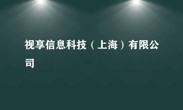 视享信息科技（上海）有限公司