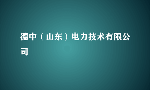 德中（山东）电力技术有限公司