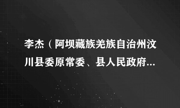 李杰（阿坝藏族羌族自治州汶川县委原常委、县人民政府原副县长）