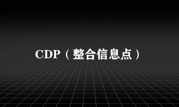 CDP（整合信息点）