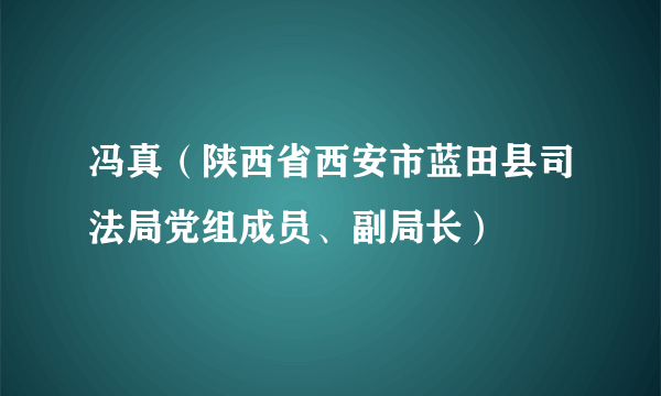 冯真（陕西省西安市蓝田县司法局党组成员、副局长）