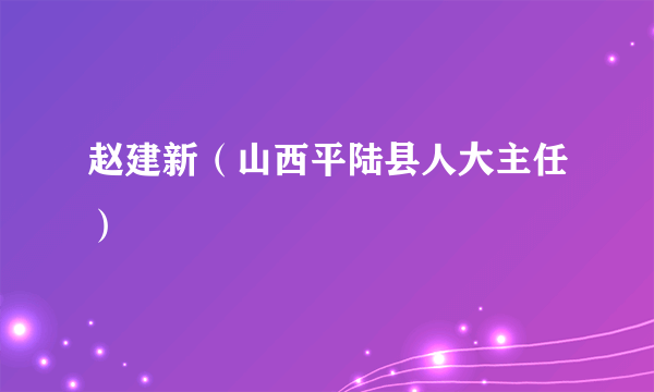 赵建新（山西平陆县人大主任）