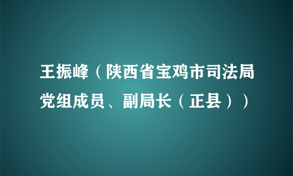 王振峰（陕西省宝鸡市司法局党组成员、副局长（正县））