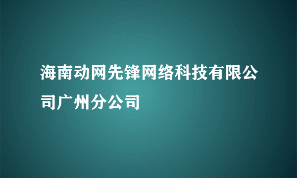 海南动网先锋网络科技有限公司广州分公司