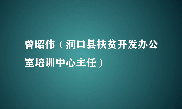 曾昭伟（洞口县扶贫开发办公室培训中心主任）