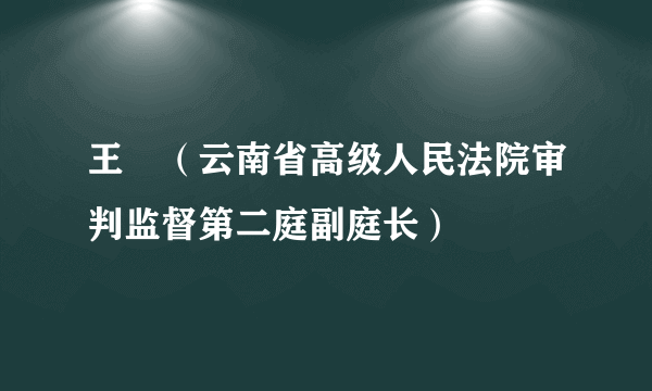 王璟（云南省高级人民法院审判监督第二庭副庭长）