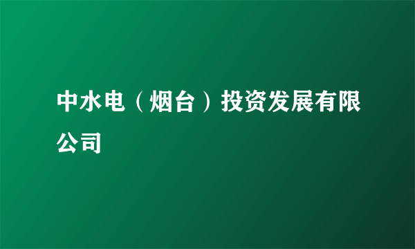 中水电（烟台）投资发展有限公司