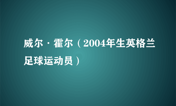 威尔·霍尔（2004年生英格兰足球运动员）